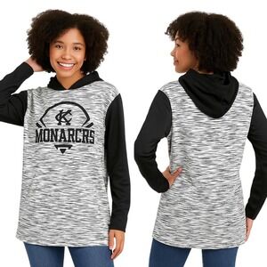 Kansas City Monarchs Sweatshirt 2XL Black White Pullover‎ Hoodie Baseball Retro